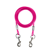 HKM-9977789 Double-Headed Leash for Two Dogs - Durable Steel Wire Chain with Comfortable Grip
