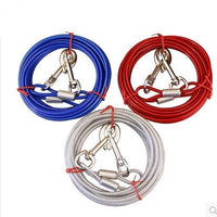 HKM-9977789 Double-Headed Leash for Two Dogs - Durable Steel Wire Chain with Comfortable Grip