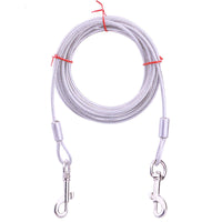 HKM-9977789 Double-Headed Leash for Two Dogs - Durable Steel Wire Chain with Comfortable Grip