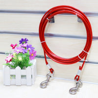 HKM-9977789 Double-Headed Leash for Two Dogs - Durable Steel Wire Chain with Comfortable Grip