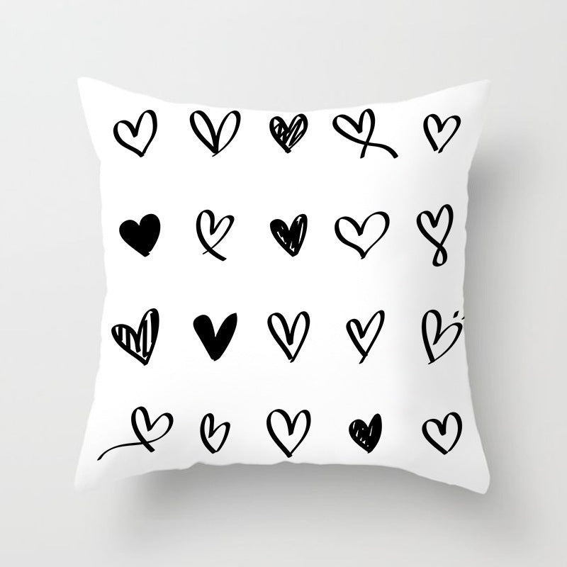 HKM-997779 Geometric Abstract Peach Skin Pillowcase for Living Room, Bedroom, and Study - 45x45cm