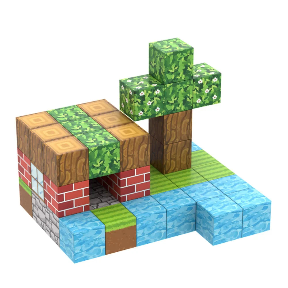 HKM-997779 Magnetic Cube Building Block Set - 2cm DIY Sensory Game for Creative Play and STEM Learning