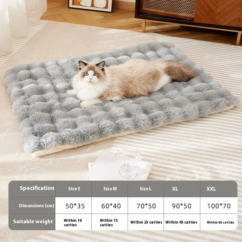 HKM-9978045 Cozy Flannel Pet Blanket for Cats - Thickened Lambswool Sleeping Mat