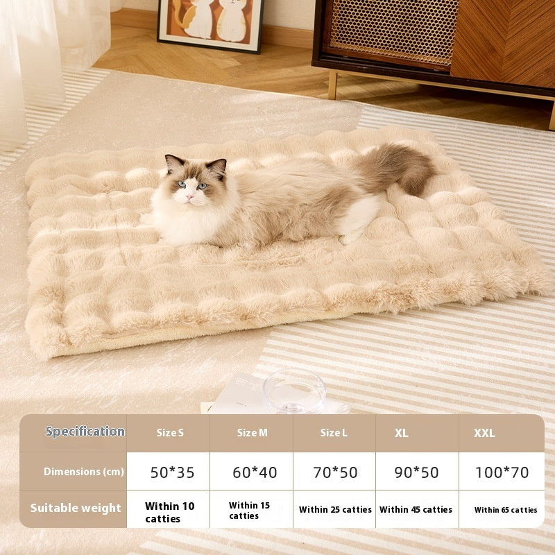 HKM-9978045 Cozy Flannel Pet Blanket for Cats - Thickened Lambswool Sleeping Mat