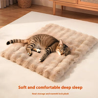 HKM-9978045 Cozy Flannel Pet Blanket for Cats - Thickened Lambswool Sleeping Mat