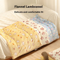 HKM-9978045 Cozy Flannel Pet Blanket for Cats - Thickened Lambswool Sleeping Mat