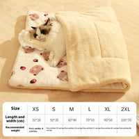 HKM-9978045 Cozy Flannel Pet Blanket for Cats - Thickened Lambswool Sleeping Mat