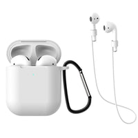 HKM-997843 AirPods 1 & 2 Silica Gel Clamshell Case with Hook and Anti-Loss Rope