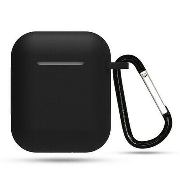 HKM-997843 AirPods 1 & 2 Silica Gel Clamshell Case with Hook and Anti-Loss Rope