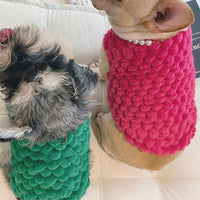 HKM-9978557 Cozy Emerald and Agate Rose Plush Vest for Cats and Dogs