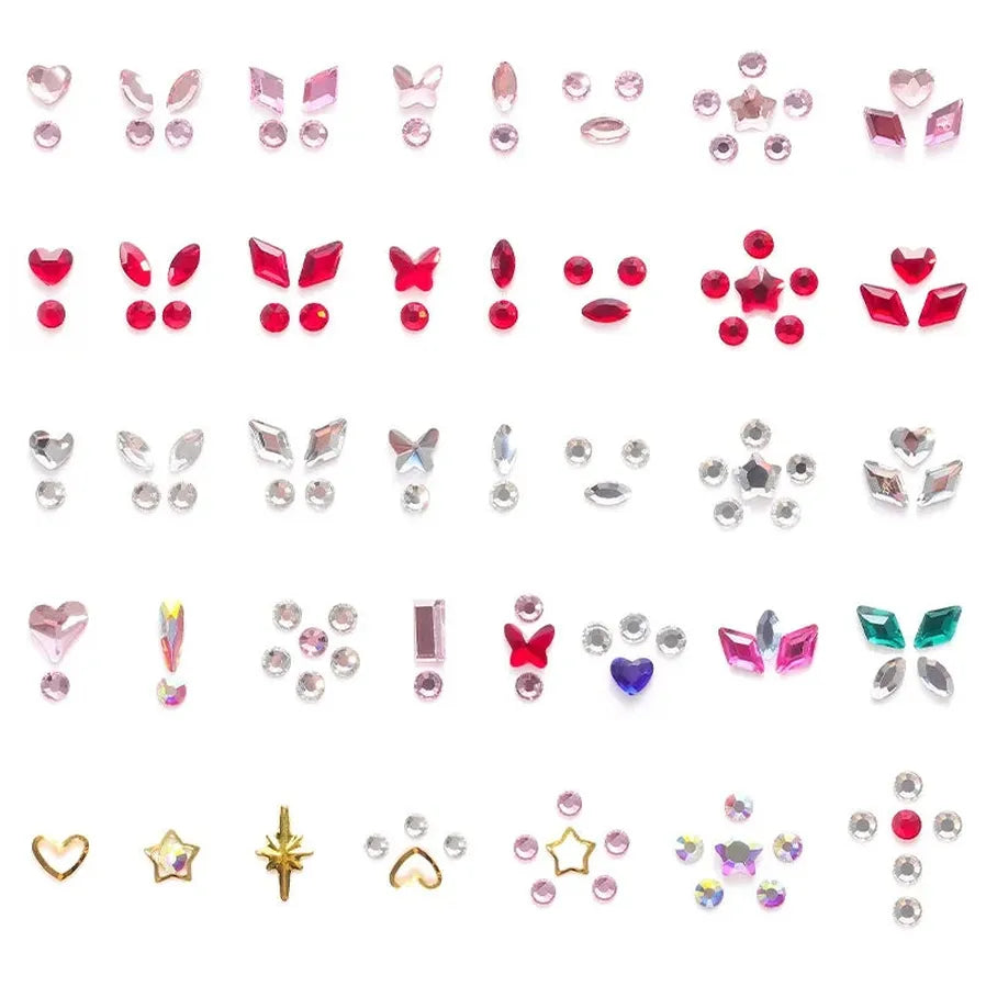 HKM-997971 3D Crystal Diamond Tooth Gem Kit for Custom Teeth Jewelry - Various Shapes and Colors