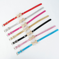 HKM-9979965 Rhinestone Dog Collar in PU Material - Adjustable Sizes XS to M