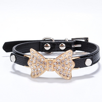 HKM-9979965 Rhinestone Dog Collar in PU Material - Adjustable Sizes XS to M