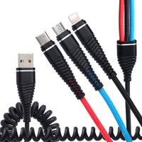 HKM-998035 3-in-1 Fast Charging Data Cable - Lightning, Micro USB, TYPE-C, 1.3m Length