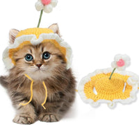 HKM-998035 Knit Cat and Dog Hat for Pets - Cute Cartoon Design, Warm Soft Fabric, Ideal for Halloween and Holiday Costumes
