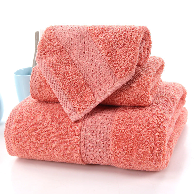 HKM-998227 Long-Staple Cotton Jacquard Towel Set with Absorbent Face Towel and Square Scarf