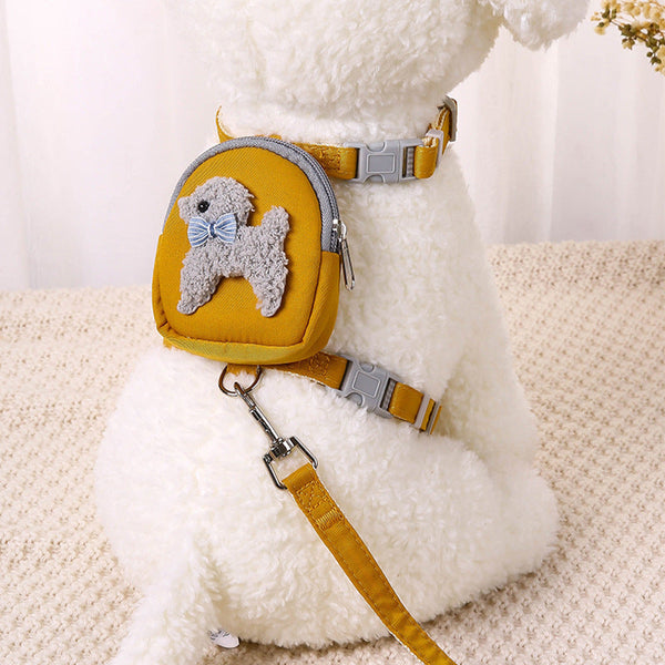HKM-9983037 Adjustable Pet Lead and Chest Harness with Snack Pack for Dogs and Cats