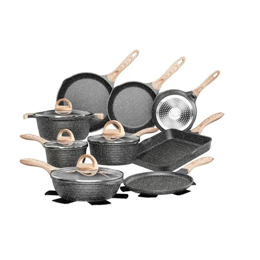 HKM-998355 23-Piece Nonstick Pots and Pans Cookware Set for Healthy Cooking