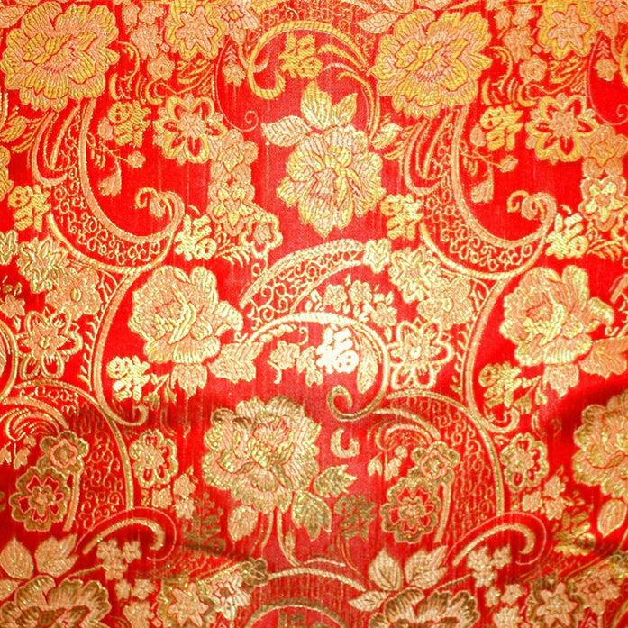 HKM-998483 Polyester Gold and Silver Jacquard Fabric, 150D Density, 130g/㎡, 150cm Width