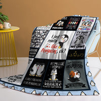 HKM-998483 Soft Flannel Penguin Pattern Throw Blanket for Indoor and Outdoor Use, Various Sizes Available