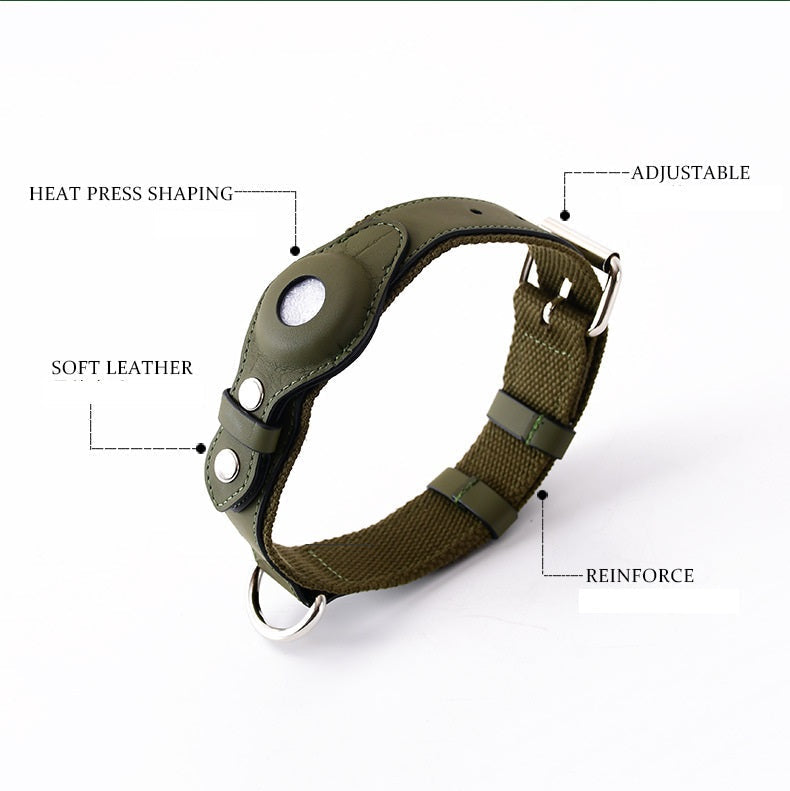 HKM-9985213 Airtag-Compatible Dog Collar and Leash for Medium and Large Dogs