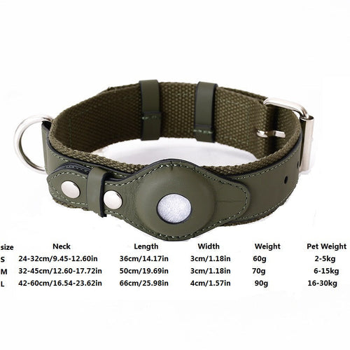 HKM-9985213 Airtag-Compatible Dog Collar and Leash for Medium and Large Dogs