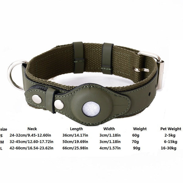 HKM-9985213 Airtag-Compatible Dog Collar and Leash for Medium and Large Dogs