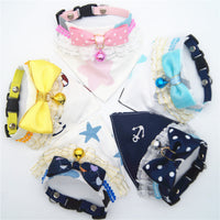 HKM-9985725 Geometric Bow Tie Dog Collar in Pink, Blue, Yellow - Detachable and Adjustable Pet Accessory