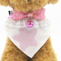 HKM-9985725 Geometric Bow Tie Dog Collar in Pink, Blue, Yellow - Detachable and Adjustable Pet Accessory