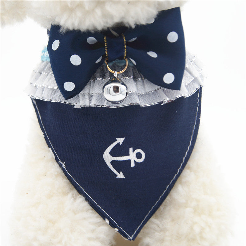 HKM-9985725 Geometric Bow Tie Dog Collar in Pink, Blue, Yellow - Detachable and Adjustable Pet Accessory
