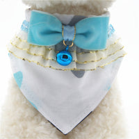 HKM-9985725 Geometric Bow Tie Dog Collar in Pink, Blue, Yellow - Detachable and Adjustable Pet Accessory