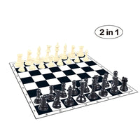HKM-998611 Foldable Educational 2 in 1 Chess and Draughts Game for Kids - Compact Design for Play at Home