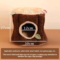HKM-9987773 Washable Hanging Winter Stump Nest for Pets ¨C Soft Brown Fabric Option