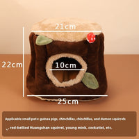 HKM-9987773 Washable Hanging Winter Stump Nest for Pets ¨C Soft Brown Fabric Option