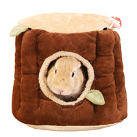 HKM-9987773 Washable Hanging Winter Stump Nest for Pets ¨C Soft Brown Fabric Option