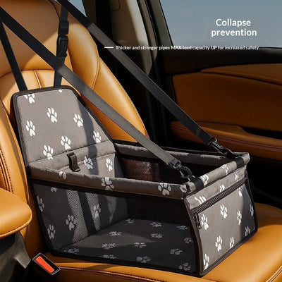 HKM-9988541 Portable Dog Car Bed for Small Pets - Machine Washable, All-Season Design (Up to 30 lbs)