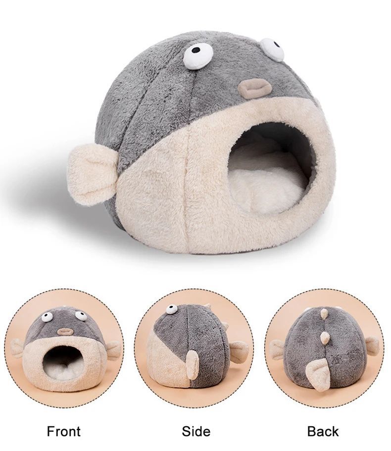 HKM-9989565 Balloonfish-Shaped Pet Mat Cushion for Cats and Small Dogs – Cozy Indoor Bed Accessory