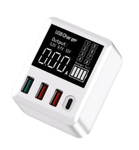 HKM-999059 4-Port USB Travel Charger with LED Display for International Use