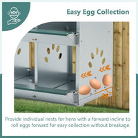 HKM-9991101 Metal Chicken Nesting Box with 6 Rooms, Galvanized Steel for Hens, Easy Assembly and Cleaning