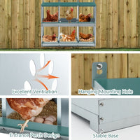HKM-9991101 Metal Chicken Nesting Box with 6 Rooms, Galvanized Steel for Hens, Easy Assembly and Cleaning