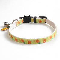 HKM-9991485 Fruity Polyester Cat Collar in Avocado, Pineapple, Watermelon, Cherry, and Strawberry Designs