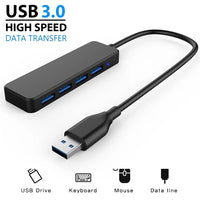 HKM-999187 4-Port Ultra-Thin USB 3.0 Hub with LED Indicator for Windows and Mac