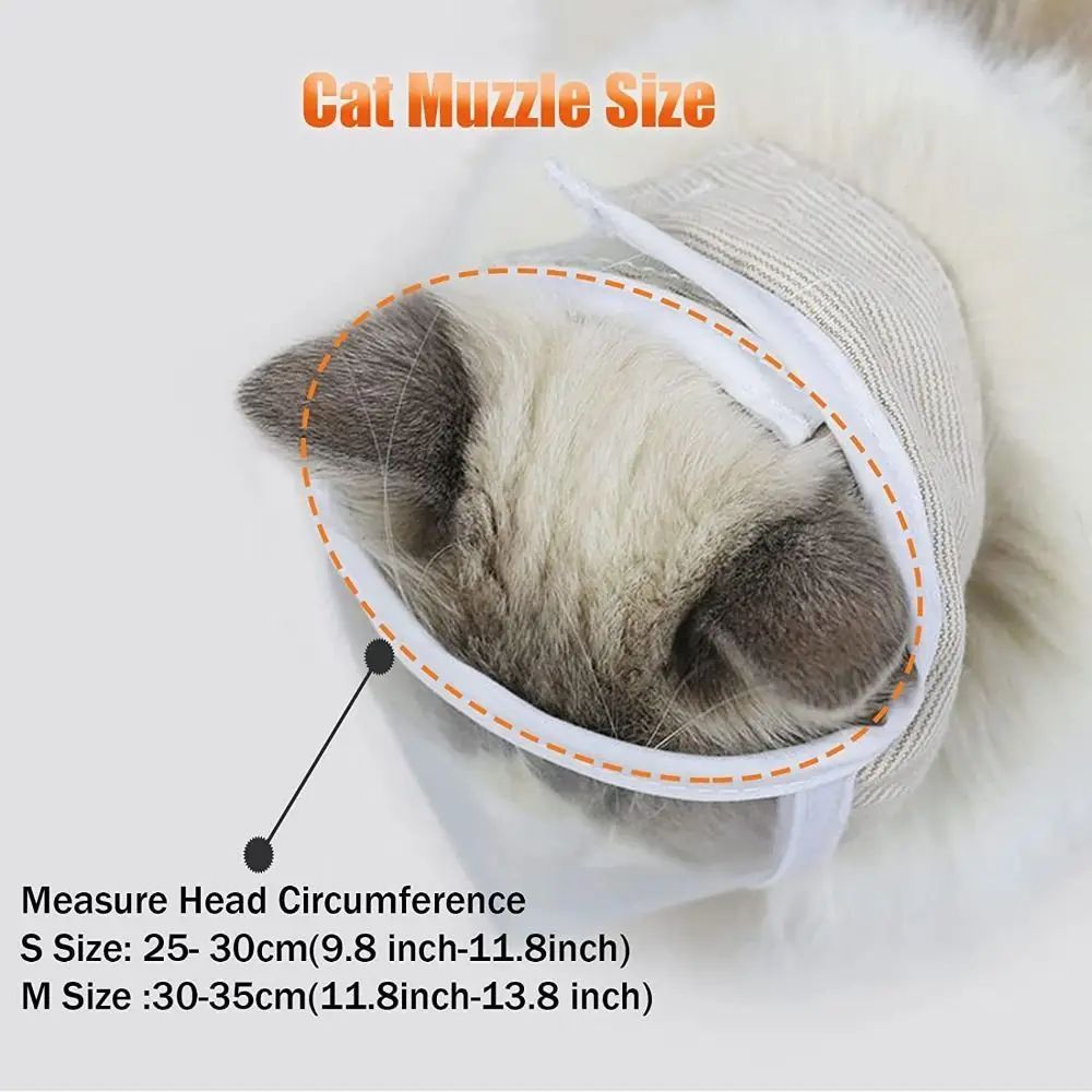 HKM-9992765 Breathable Anti-Bite Muzzle for Cats and Dogs – Soft Cotton and Transparent PVC, Comfortable Design with Air Hole