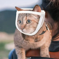 HKM-9992765 Breathable Anti-Bite Muzzle for Cats and Dogs – Soft Cotton and Transparent PVC, Comfortable Design with Air Hole
