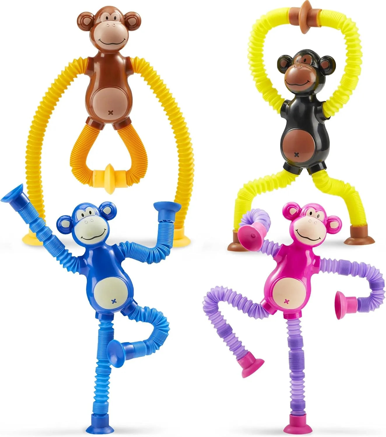 HKM-999315 Cute Big Ear Monkey Squeeze Fidget Toy - Pop Tubes Ideal for Kids 5+