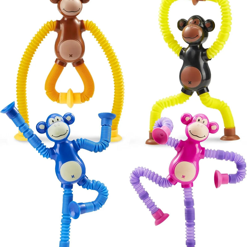 HKM-999315 Cute Big Ear Monkey Squeeze Fidget Toy - Pop Tubes Ideal for Kids 5+