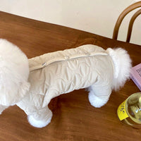 HKM-9993917 Thickened Cotton-Padded Pet Clothing in Blue, Yellow, and Beige - Size XS to XL