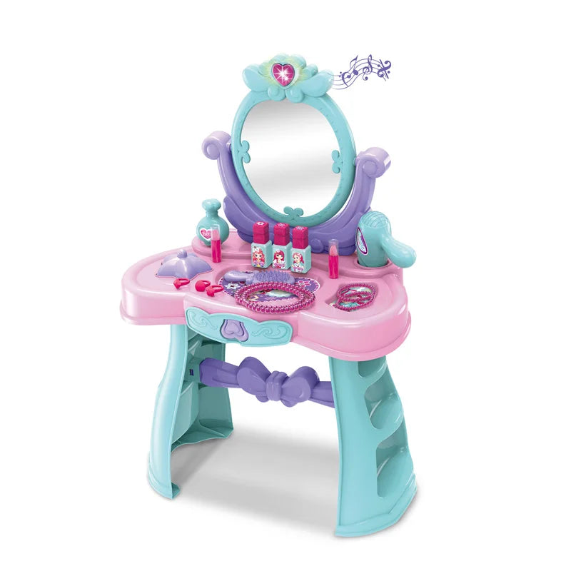 HKM-999635 Princess Makeup Dressing Table with Light and Sound for Kids Ages 2-7