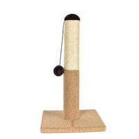 HKM-9998525 Cat Climbing Pole with Plush and Sisal, 30x30x50 cm, Gold Silver Color, Includes Grabbing Board and Toy Ball