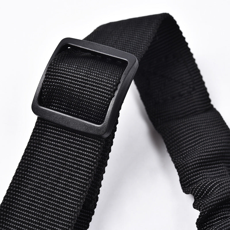 HKM-9999037 Elastic Retractable Pet Car Seat Belt for Safety Travel, Black Nylon Towing Rope, 53-74cm Length